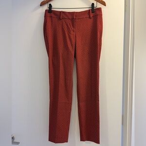 Ann Taylor Red and Black Patterned Straight Leg Pants